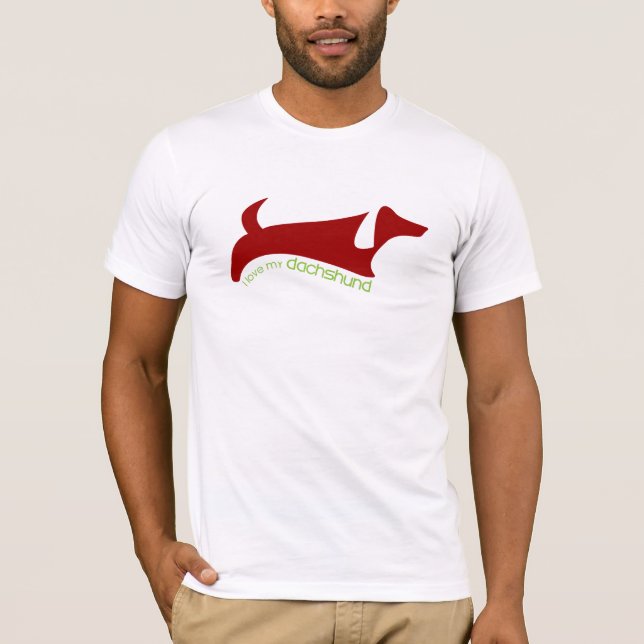 Camiseta Eu amo meu dachshund (Frente)
