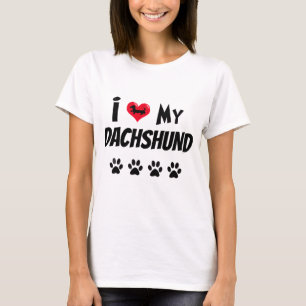 Camiseta Eu Amo Meu Dachshund 