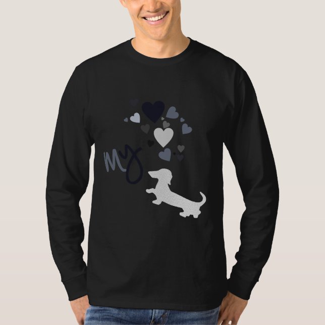 Camiseta Eu Amo Meu Dachshund! (Frente)