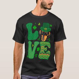 Camiseta Eu Amo Meu Dachshund Wiener Dog Leprechaun São Pat