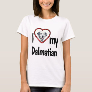 Camiseta Eu Amo Meu Dálmata - Moldura de Foto Coração Verme