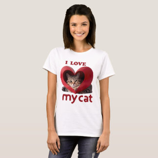 Camiseta Eu Amo Meu Desejo Adorável De Gato