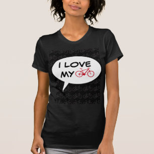 Camiseta eu amo meu desenho animado de bicicleta