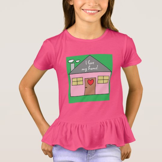 Camiseta Eu amo meu desenho cor-de-rosa adorável home da