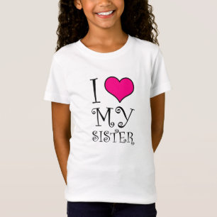 Camiseta Eu amo meu design da irmã (a substituição)
