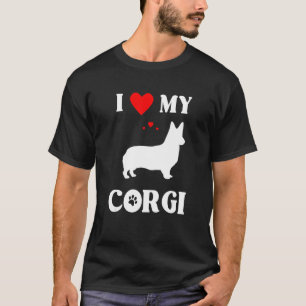 Camiseta Eu Amo Meu Design De Cachorro Corgi