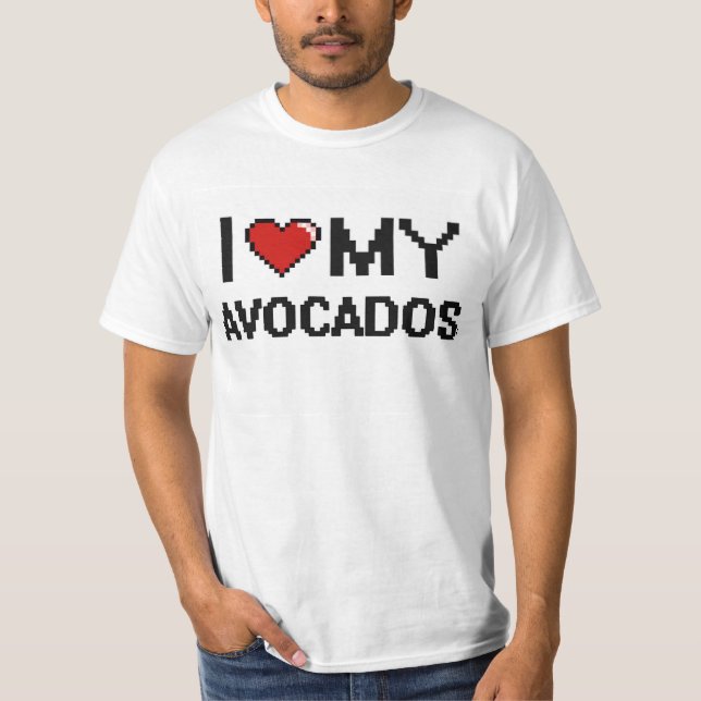 Camiseta Eu amo meu design de Digitas dos abacates (Frente)