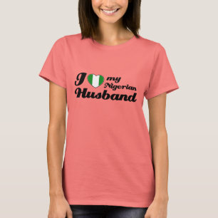 Camiseta Eu amo meu design nigeriano do t-shirt do marido