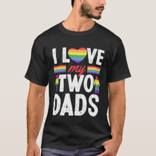 Camiseta Eu amo meu Dia de os pais Gay dos meus dois Pais d