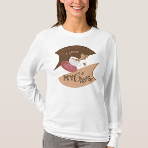 Camiseta Eu Amo Meu Dinheiro Retro Café Java Splash