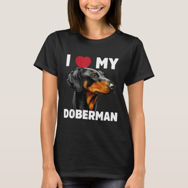 Camiseta Eu Amo Meu Doberman (Frente)