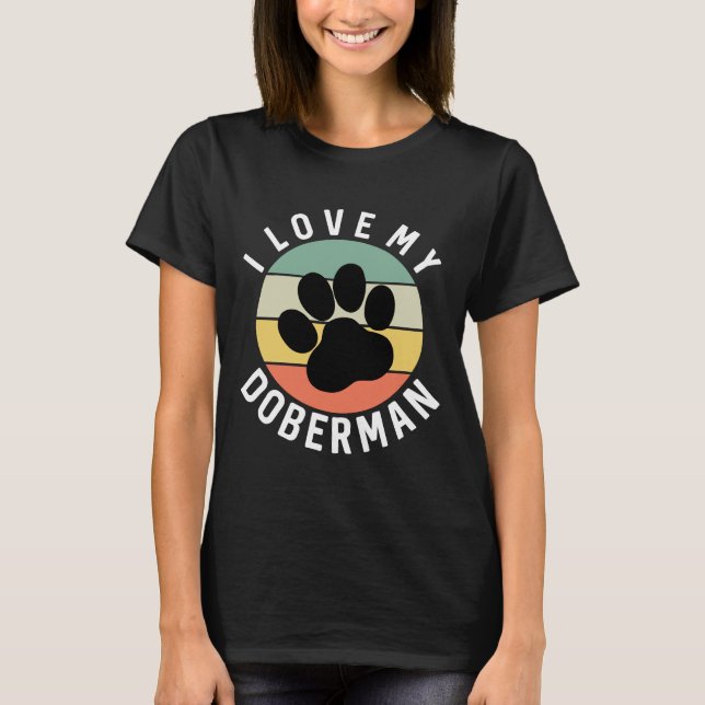 Camiseta Eu Amo Meu Doberman 1124 (Frente)