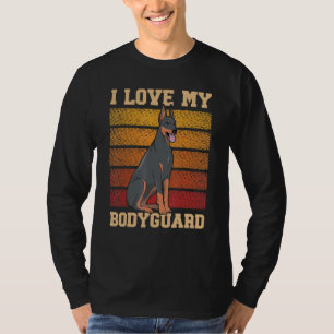 Camiseta Eu Amo Meu Doberman Pup Puppy Dobie 1 de Guarda-Co