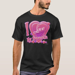 Camiseta Eu amo meu Docinho rosa/roxo - coração