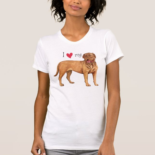 Camiseta Eu amo meu Dogue de Bordéus (Frente)