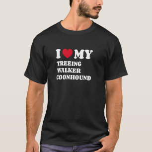 Camiseta Eu Amo Meu Dono de Cachorro Treeing Walker Coonhou