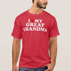 Camiseta Eu Amo Meu Excelente Vovó Coração Vermelha 
