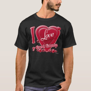 Camiseta Eu amo meu Excelente vovô vermelho - coração