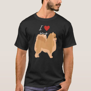 Camiseta Eu Amo Meu Fawn Alemão Spitz Dog Lover Premium