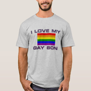 Camiseta Eu amo meu filho gay Bandeira do arco-íris Orgulho