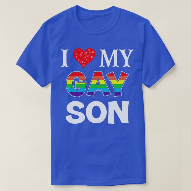 Camiseta Eu amo meu filho Gay LGB lésbica LGBQ orgulho L (Frente do Design)