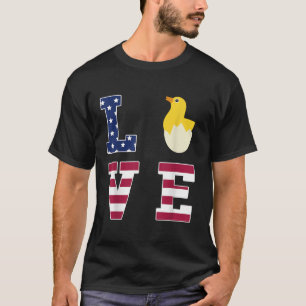 Camiseta Eu Amo Meu Frango Ocupando Pintinho De Bebê Sobre