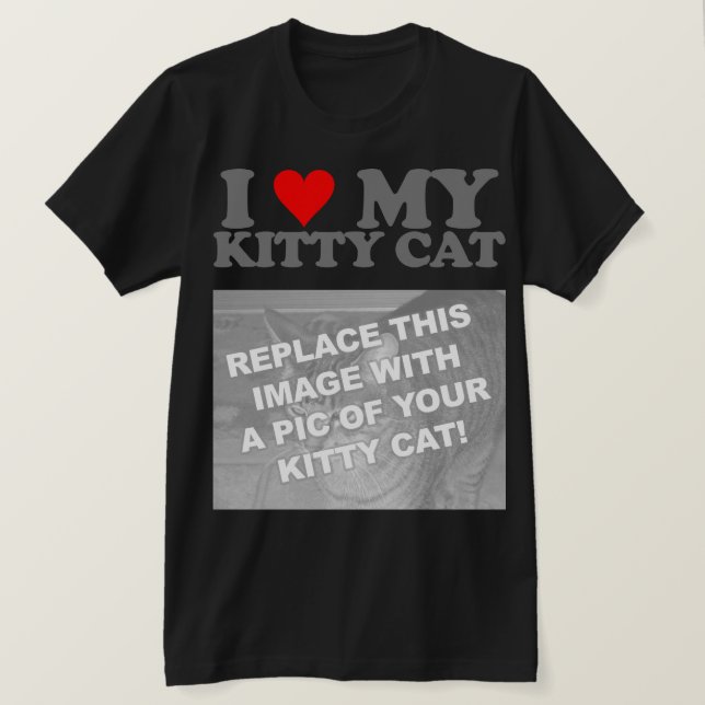 Camiseta Eu Amo Meu Gatinho (Frente do Design)
