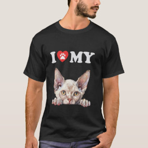 Camiseta Eu Amo Meu Gatinho Devon Rex Fun Lover de Gato Mãe
