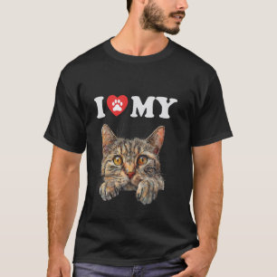 Camiseta Eu Amo Meu Gatinho Dragon Li Funil Amante de Gatos