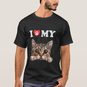 Camiseta Eu Amo Meu Gatinho Foldex Funil Amante de Gatos Mã