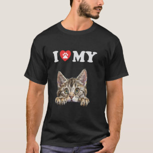 Camiseta Eu Amo Meu Gatinho Serrade Funil Amante de Gatos M