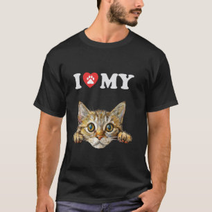 Camiseta Eu Amo Meu Gatinho Skookum Funil Amante de Gatos M