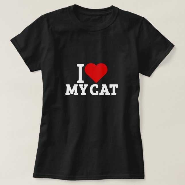 Camiseta Eu amo meu gato (Frente do Design)
