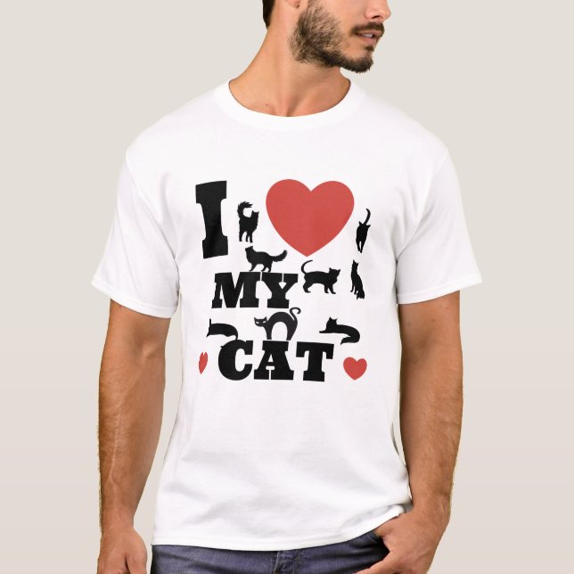 Camiseta Eu amo meu gato (Frente)
