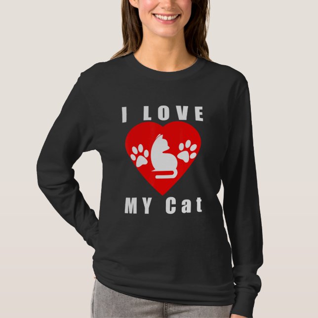 Camiseta Eu Amo Meu Gato (Frente)