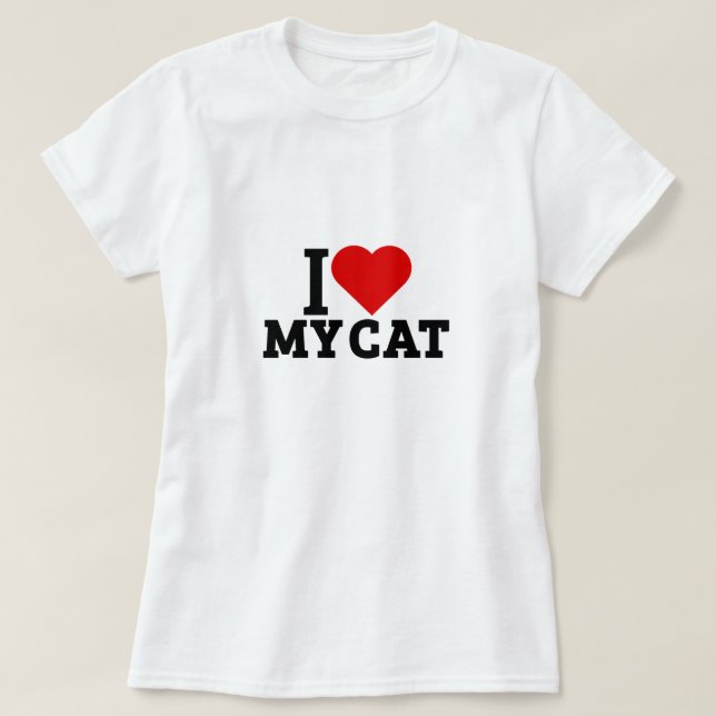 Camiseta Eu amo meu gato (Frente do Design)