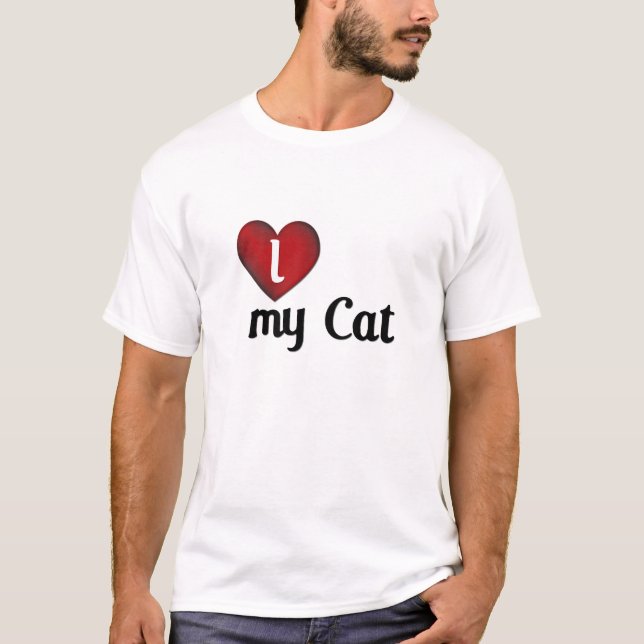 Camiseta Eu Amo Meu Gato 2 (Frente)