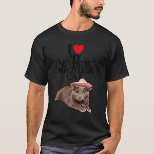 Camiseta Eu Amo Meu Gato Agender Autista