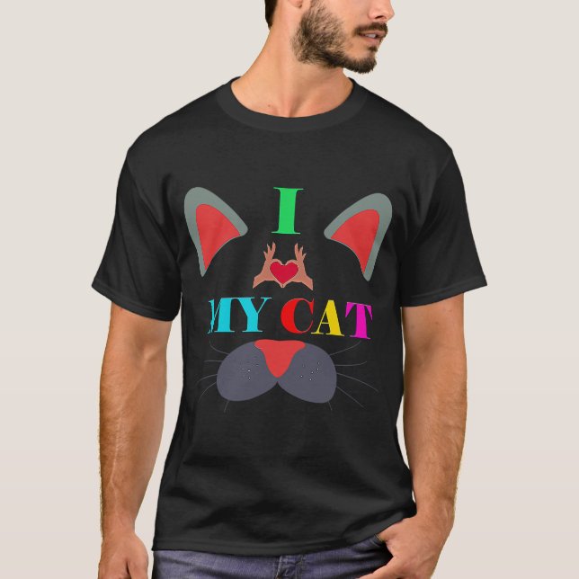 Camiseta eu amo meu gato ao infinito Cat 1 (Frente)