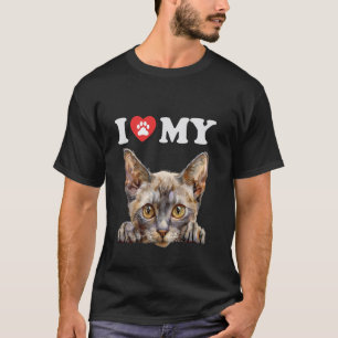 Camiseta Eu Amo Meu Gato Arabian Mau Filhote Gato Engraçado