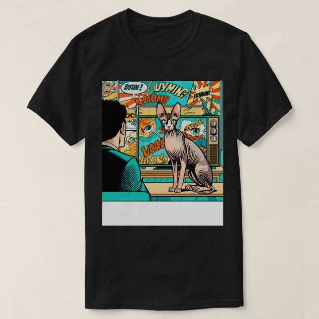 Camiseta Eu Amo Meu Gato De Sphynx (Frente do Design)