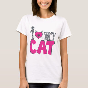 Camiseta Eu Amo Meu Gato – Design Fofo para Amantes de Anim
