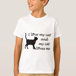 Camiseta Eu amo meu gato e meu gato ama-me