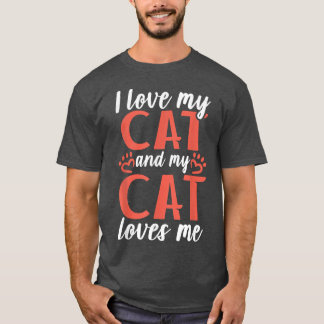 Camiseta Eu amo meu gato e meu gato me ama de gatinho