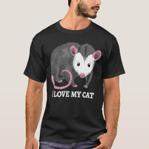 Camiseta Eu Amo Meu Gato Gambá Gambá Gato Trocadilho