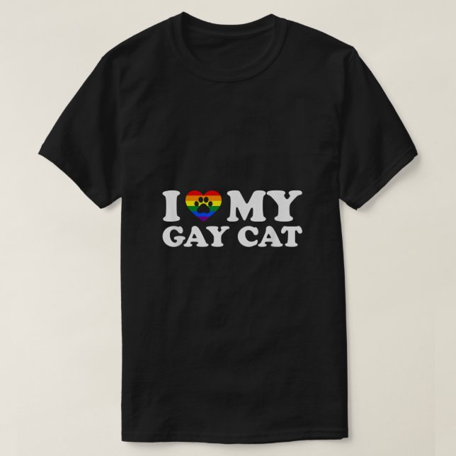 Camiseta Eu Amo Meu Gato Gay (Frente do Design)