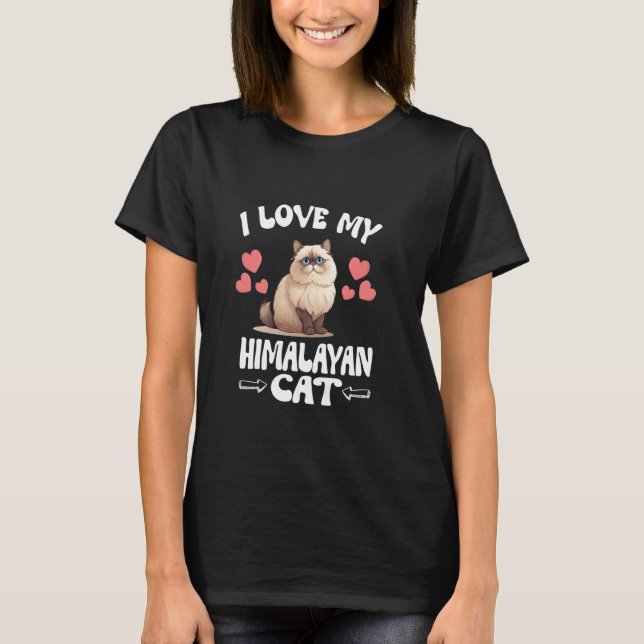 Camiseta Eu Amo Meu Gato Himalaio (Frente)