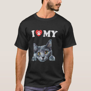 Camiseta Eu Amo Meu Gato Korat Filhote Gato Engraçado Mãe P