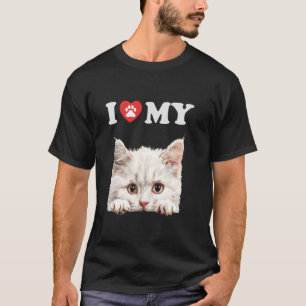 Camiseta Eu Amo Meu Gato Napoleão Gato Gatito Amante de Gat