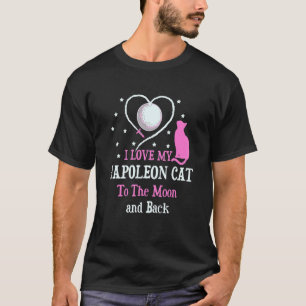 Camiseta Eu Amo Meu Gato Napoleão Para o Gato da Lua Gati